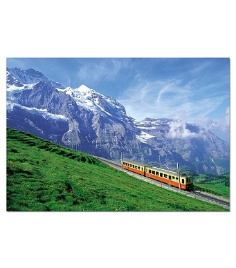 Educa Jigsaw Puzzle - Train near Jungfrau Mountain - 1000 Pieces